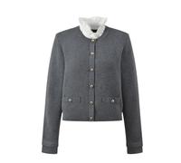 Women Casual Knits Cardigan Ruffles Patchwork Lady O-Neckline Long Sleeve Single-Breasted Sweaters Coats Gray S(US-4)