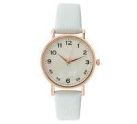 Women Casual Leather Analog Quartz Watch Ms. Wristwatch Clock Business Date Casual Watch Large Watches for Women (White, One Size)
