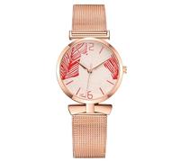 Women Casual Metal Analog Quartz Watch Ms. Wristwatch Clock Business Date Casual Watch Simple Wrist Watch (Red, One Size)