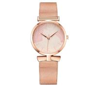 Women Casual Metal Analog Quartz Watch Ms. Wristwatch Clock Business Date Casual Watch Simple Wrist Watch (Pink, One Size)