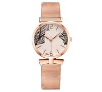 Women Casual Metal Analog Quartz Watch Ms. Wristwatch Clock Business Date Casual Watch Simple Wrist Watch (Black, One Size)