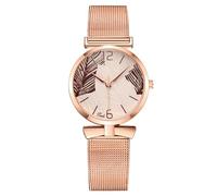 Women Casual Metal Analog Quartz Watch Ms. Wristwatch Clock Business Date Casual Watch Simple Wrist Watch (Brown, One Size)