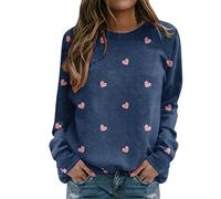 Women Casual Printing Sweatshirt Long Sleeved Casual Pullover Top (e-A, M) Pug Hoodies for Women Plus Size Gym Clothes 16Th Birthday Gifts Girl Hiking Fishing Ski Ladies Clothes Sale Clearance