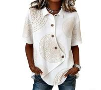 Women Casual Solid Color Irregular Short Sleeve T Shirt Regular Fit Polyester Top For Daily Home Club Vacation Wear Spring Summer Autumn Winter Fashion Style(XXL Patterned)