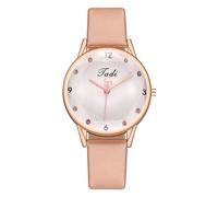 Women Casual Watch Quartz Analog Graduated Colorful Diamond Watch with Comfortable Leather Strap, Berg, Strap