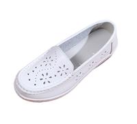 Women Casual White Nurse Shoes, Summer Breathable Hollow Out Slip-On White Soft Bottom Nurse Working Shoes, Platform Orthopedic Sneakers, for Medical, Healthcare, Providers(7 UK)