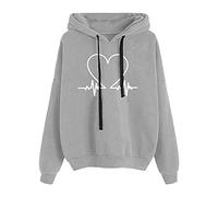 Women Cat Ear Hoodie Long Sleeve Splice Cartoon Cute Kawaii Clothes Teens Girls Anime Cosplay Sweatshirts Fashion Basics Clothes Sweater Comfortable Lightweight Japanese Hoodie Pullover (G1-Grey, XXL)