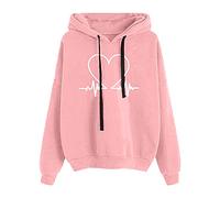Women Cat Ear Hoodie Long Sleeve Splice Cartoon Cute Kawaii Clothes Teens Girls Anime Cosplay Sweatshirts Fashion Basics Clothes Sweater Comfortable Lightweight Japanese Hoodie Pullover (G1-Pink, M)