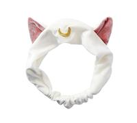 Women Cat Ears Headband Face Wash Cosmetic Hair Hoop Make up Headwear Shower Yoga Hair Band(White)