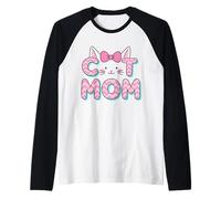Women Cat Mom Cat Lover Cute Mother's Day Mama I Love My Cat Raglan Baseball Tee