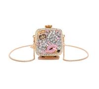 Women Chain Bag Glittering Square Bag Rhinestones Shoulder Bag Stylish Crossbody Bag Acrylic Dating Bag for Party