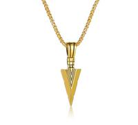 Women Chain Necklaces Fashion Necklaces for Women Elephant Necklace Chunky Necklaces for Women Stainless Spearpoint Arrowhead Pendant Necklace For Mens Cool Chain for Necklace (Gold, One Size)