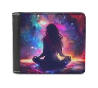 Women Chakra Zen Spiritual PU Leather Wallets Stylish Bifold Wallet Slim Front Pocket Credit Card Holder for Women Men