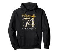 Women Chapter 74 Fabulous EST 1952 74th Birthday Queen Pullover Hoodie