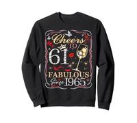 Women Cheers To 61 Fabulous Since 1965 61st Birthday Queen Sweatshirt