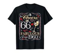 Women Cheers to 66 Fabulous Since 1960 66th Birthday Queen T-Shirt