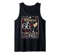 Women Cheers to 66 Fabulous Since 1960 66th Birthday Queen Tank Top