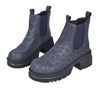 Women Chelsea Boots Leopard Print Platform Block Heel Ankle Boot Black | Elastic Side Detail, Pull Tab, Chunky Sole, Round Toe, Faux Leather, Winter Boot, Casual Footwear, Ankle Height