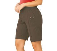 Women Cherry Berry Capri Shorts, Ladies Plain Elasticated Waist Stretch Fit Pull On Summer Crop Short Pants Plus Size UK 10-18 (UK, Numeric, 12, Regular, Regular, Moka)