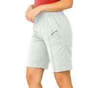 Women Cherry Berry Capri Shorts, Ladies Plain Elasticated Waist Stretch Fit Pull On Summer Crop Short Pants Plus Size UK 10-18 (UK, Numeric, 10, Regular, Regular, White)