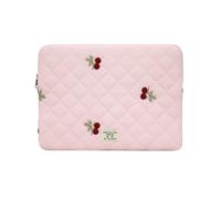 Women Cherry Quilted 11inch Laptop Sleeve Tablet Liner Pouch for Notebook(Pink) (style2)