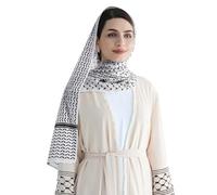 Women Chic Long Scarf Hijab Classic Pattern Neck Scarf Shawl Wrap Soft Breathable Muslim Turban Headscarf Arabian Islamic Ramadan Eid Head Scarf Headwrap Headwear