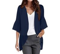 Women Chiffon Cardigan 3/4 Sleeve Chiffon Open Front Lightweight Summer Blouse Tops Beach Cover up Lace Sleeves Ladies Cardigans Size 20/22