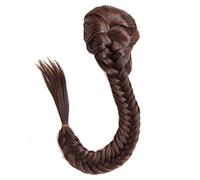 Women Chignon 20 Inch Bun Extensions Synthetic Drawstring Ponytail Clip In Hair Extension Ponytail Natural Black Fishbone Braid Ponytail Hair Bun Hair (Color : #33)
