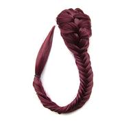 Women Chignon 20 Inch Bun Extensions Synthetic Drawstring Ponytail Clip In Hair Extension Ponytail Natural Black Fishbone Braid Ponytail Hair Bun Hair (Color : 99J)