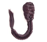 Women Chignon 20 Inch Bun Extensions Synthetic Drawstring Ponytail Clip In Hair Extension Ponytail Natural Black Fishbone Braid Ponytail Hair Bun Hair (Color : #4)