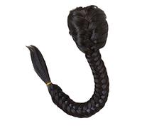 Women Chignon 20 Inch Bun Extensions Synthetic Drawstring Ponytail Clip In Hair Extension Ponytail Natural Black Fishbone Braid Ponytail Hair Bun Hair (Color : #2)