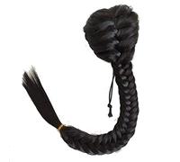 Women Chignon 20 Inch Bun Extensions Synthetic Drawstring Ponytail Clip In Hair Extension Ponytail Natural Black Fishbone Braid Ponytail Hair Bun Hair (Color : #1B)