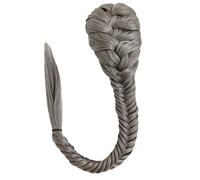 Women Chignon 20 Inch Fishbone Braid Ponytail Hair Bun Extensions Synthetic Drawstring Ponytail Clip In Hair Extension Ponytail Natural Black Bun Hair (Color : Dimgray)