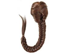 Women Chignon 20 Inch Fishbone Braid Ponytail Hair Bun Extensions Synthetic Drawstring Ponytail Clip In Hair Extension Ponytail Natural Black Bun Hair (Color : M2-30)