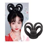 Women Chignon Bun Elegant Retro Headwear Synthetic Chinese Ancient Wig Hanfu Headdress Hair Ancient Chinese Women Cosplay Wigs Accessories Bun Hair (Color : VM38)