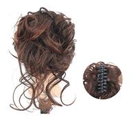 Women Chignon Claw in Bun Messy Chignons Hair Extensions Messy Claw Bun Curly Wavy Synthetic Hair Ponytail Extension Hairpieces for Women Bun Wig Bun Hair (Color : SW207-2-30)