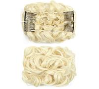 Women Chignon Messy Bun Scrunchie Hairpiece Synthetic Updo Curly Hair Bun Extension Comb Clips in Hair Extension Chignon Dish Tray Pony-tail Hairpieces for Women Bun Hair (Color : Q8 613)