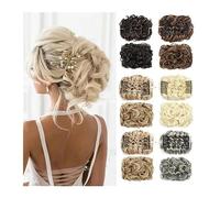 Women Chignon Synthetic Curly Bun Hair Pieces Scrunchie Combs Clip in Ponytail Extension Wave Curly Chignon Dish Tray Pony-tail Hairpieces for Women Bun Hair (Color : 613)