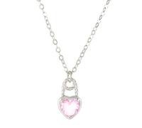 Women Choker Tiny Necklaces Personality Temperament Design Inlaid Zircon Heart Pendant Clavicle Chain Sexy Necklace High Sense Necklace Open Heart Necklaces (A, One Size)