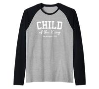 Women Christian Shirts Child of The King Worship Bible Jesus Raglan Baseball Tee