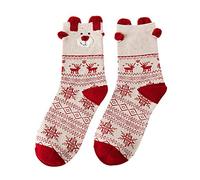 Women Christmas Novelty Socks Ladies Girls 3 Pairs Colorful Fun Holiday Casual Reindeer Cute Xmas Stocking Filler Cotton Thermal Warm Knitting Cozy Socks For Gifts