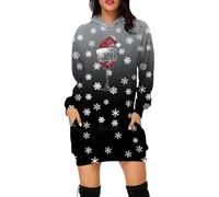 Women Christmas Party Dress Off Shoulder Velvet 50S Tree Printed Long Oversized Crew Neck Novelty Skater Lapel Collar Outfits Ugly Santa Gift for Ladies UK Size Black