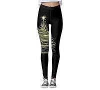 Women Christmas Reindeer Elf Printed Sequin Glitter Xmas Leggings Fashion Lady Elasticity Skinny Printed Stretchy Sparkle Pants Colourful Workout Running Tights M XXL XXXL XXXXL Silver Gold Pink Blue