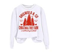 Women Christmas Sweatshirts Griswold Ladies UK Fashion Xmas Holiday Outfit Christmas Tops for Women Family Christmas Tree Farm Griswold Tops Sports Holiday Outfit B-White