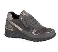 Cipriata L363F-4 ADA, Womens Zip Wedge Heel Glamour Trainers, Grey/Pewter,Size 4 UK