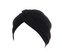 Women Classic Solid Turban Muslim Bonnet Cap Head Scarves for Cancer Patient Stretchable Wrap Sleep Hat Outdoor Black One Size