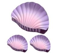 Women Claw Hair Clips, Seashell Women Hair Jaw Clips, PVC 3 Pieces Strong Hold Fashion Accessories, Jaw Clamp for Date Night, Hiking, Wedding, Commuting, Concert, Prom, Beach, 17x12cm