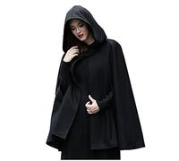 Women Cloak Hooded Cape Coat Split Long Sleeve Cape Jacket Fleece Trench Coat Open Front Cardigant Poncho Outwear Ladies Shawl Cape Cloak Mantle UK Clearance