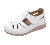 Women Closed Toe Sandals - Ladies Wedge Gladiator Sandal Orthopedic Shoes Outdoor Walking Sandals Casual Hollow Out Summer Shoes Fashion Holiday Beach Easy Fasten Flat Footwear