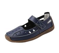 Women Closed Toe Sandals Plain Leather Sandals Wide Fit Slip On Sandal Comfy Flat Sandal Lightweight Walking Shoes Trendy Loafers Cut Out Breathable Shoes Summer Roman Shoe Size 4-7.5